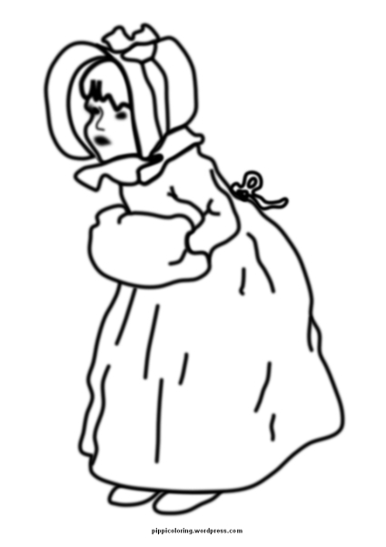 Little girl coloring page